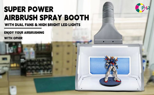 OPHIR Airbrush Spray Booth with Led Light Kit for Model Cake Crafts Painting