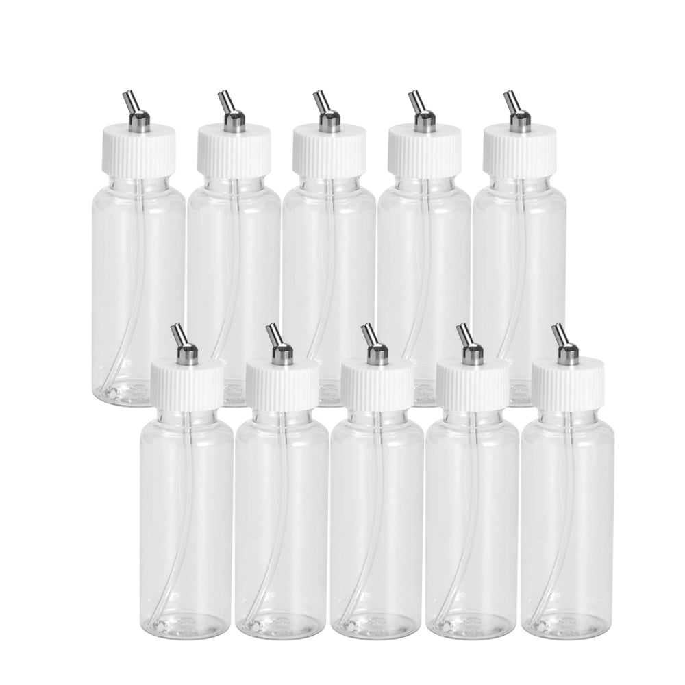 OPHIR Plastic Dual Action Airbrush Bottles Professional Air Brush Paint Cup for Hobby Tattoo Cake Make Up