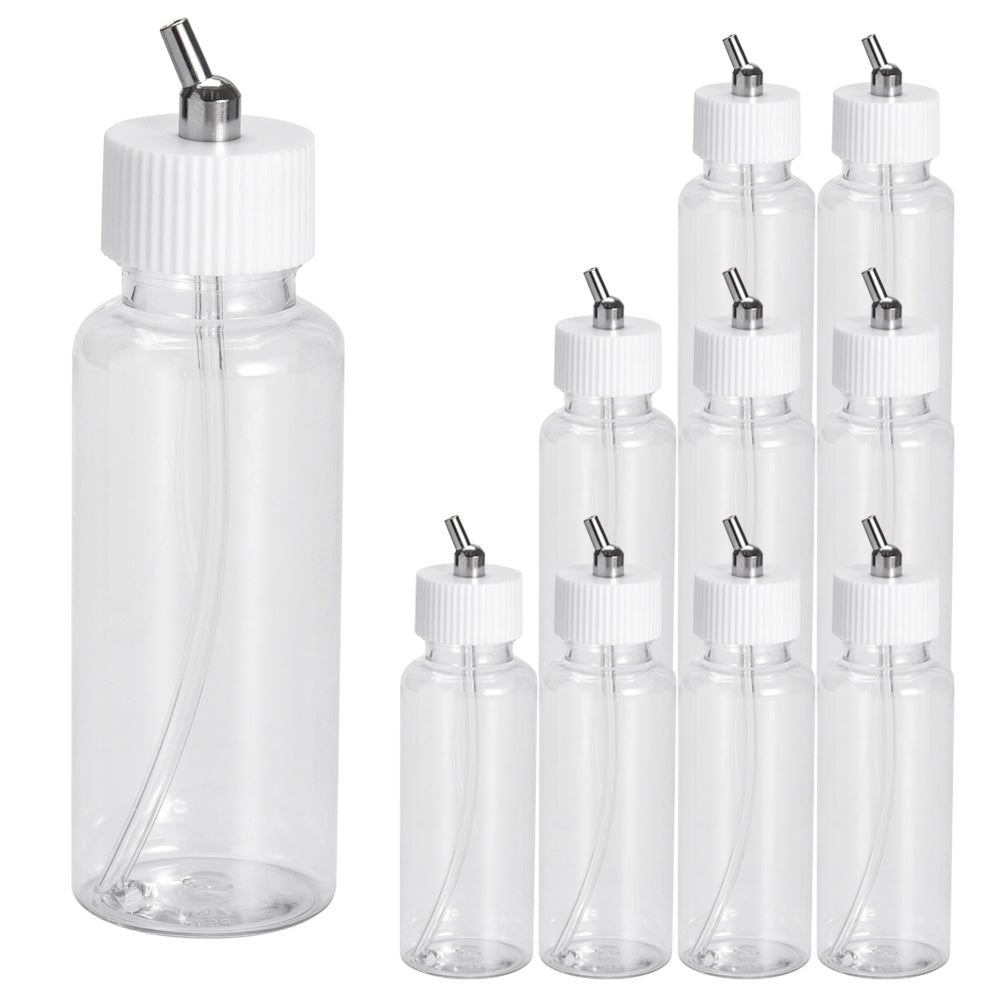 OPHIR Plastic Dual Action Airbrush Bottles Professional Air Brush Paint Cup for Hobby Tattoo Cake Make Up