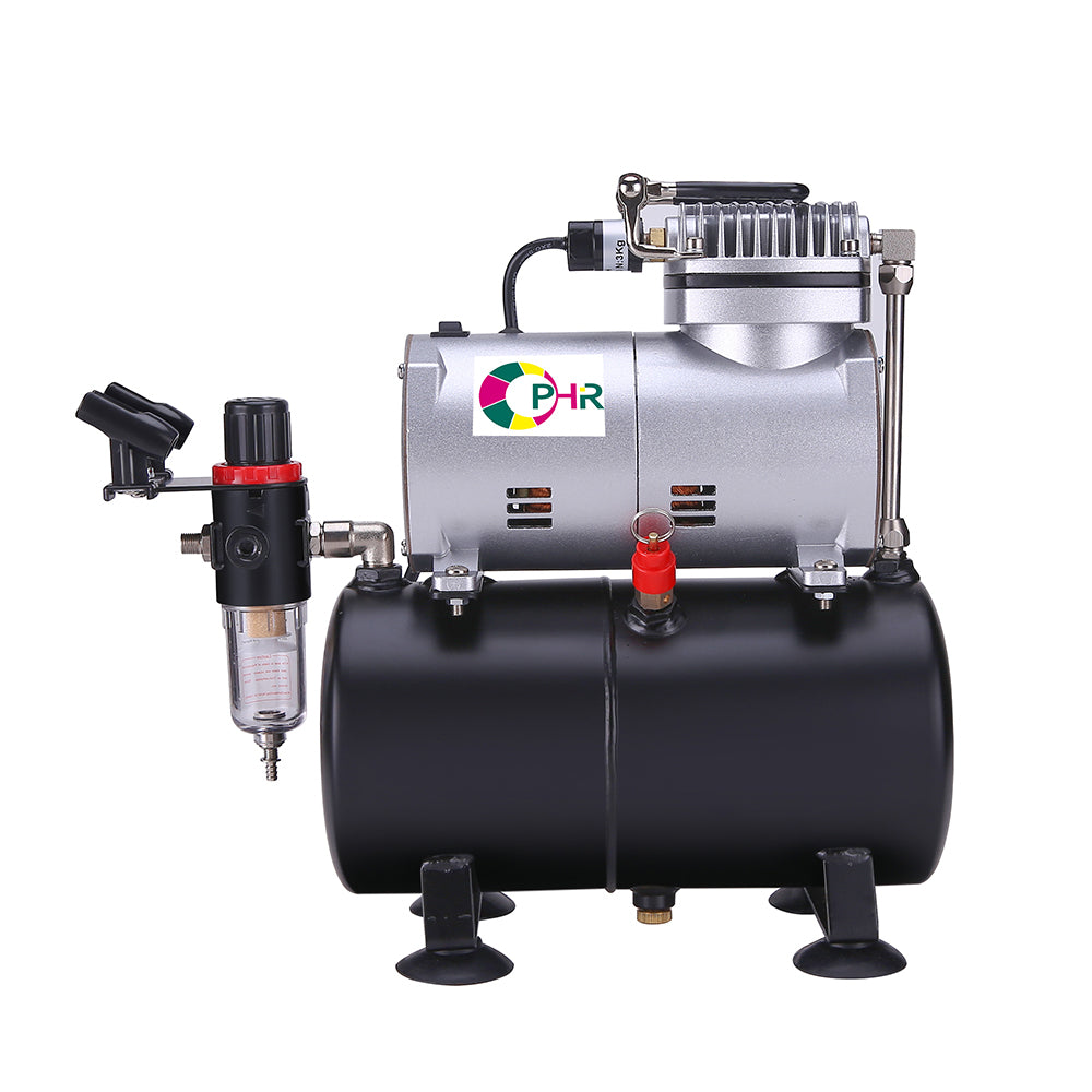 OPHIR Pro Airbrush Compressor Kit with Air Tank Dual Action 0.3mm Airbrush Kit for Toy Model Crafts Food Coloring Body Painting
