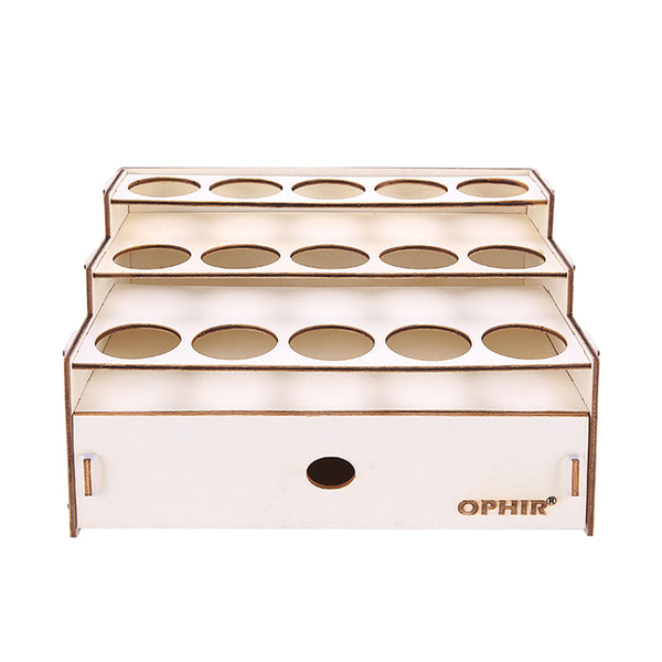 OPHIR 15 Holes Wooden Paint Rack Pigment Ink Bottle Storage with Cabinet Holder Organizer for Hobby Model Paints, Acrylic Paints