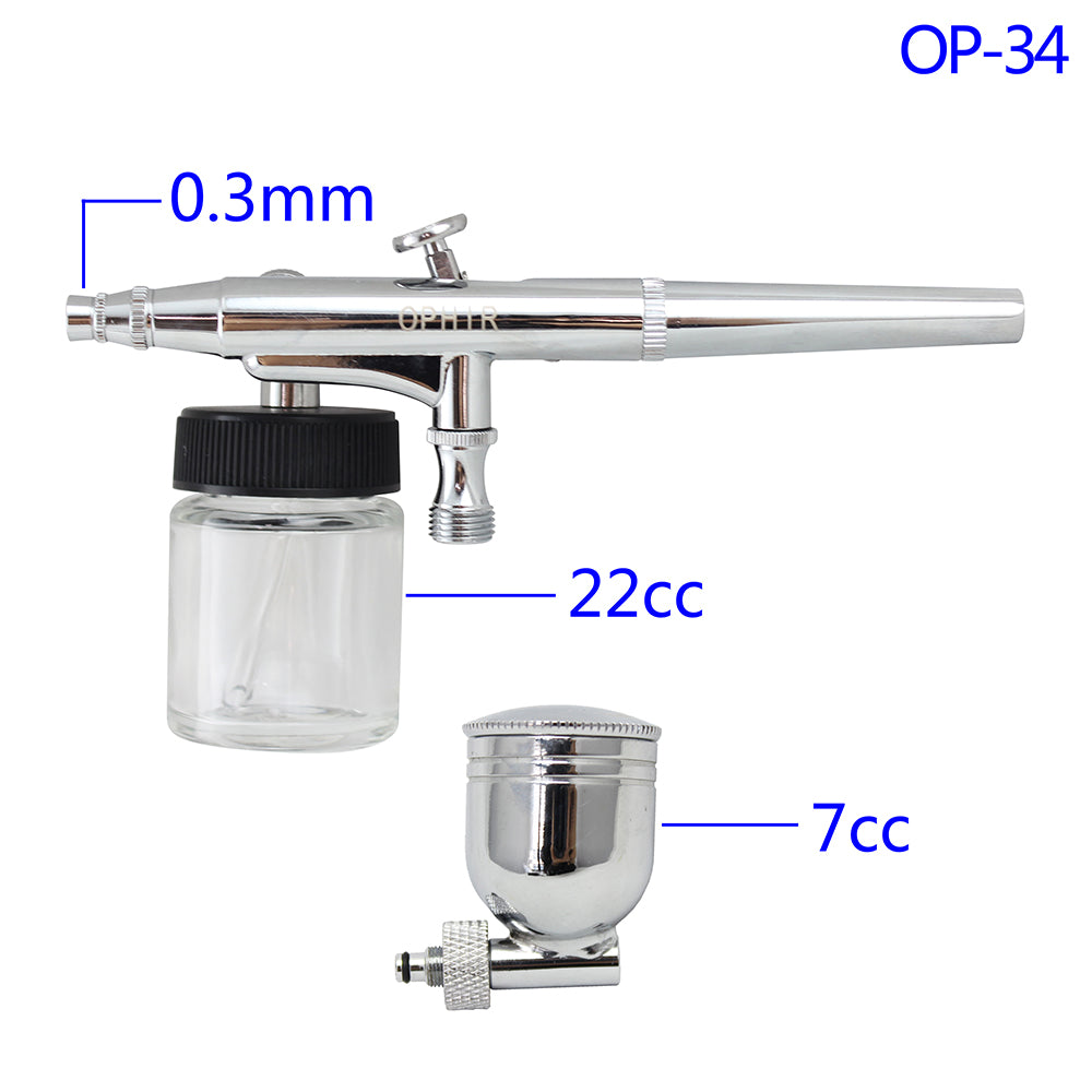 OPHIR Dual Action Body Model Airbrush Kit with Airbrush Holders and 1/8 & 1/8 Air Hose Splitter Set Adjustable