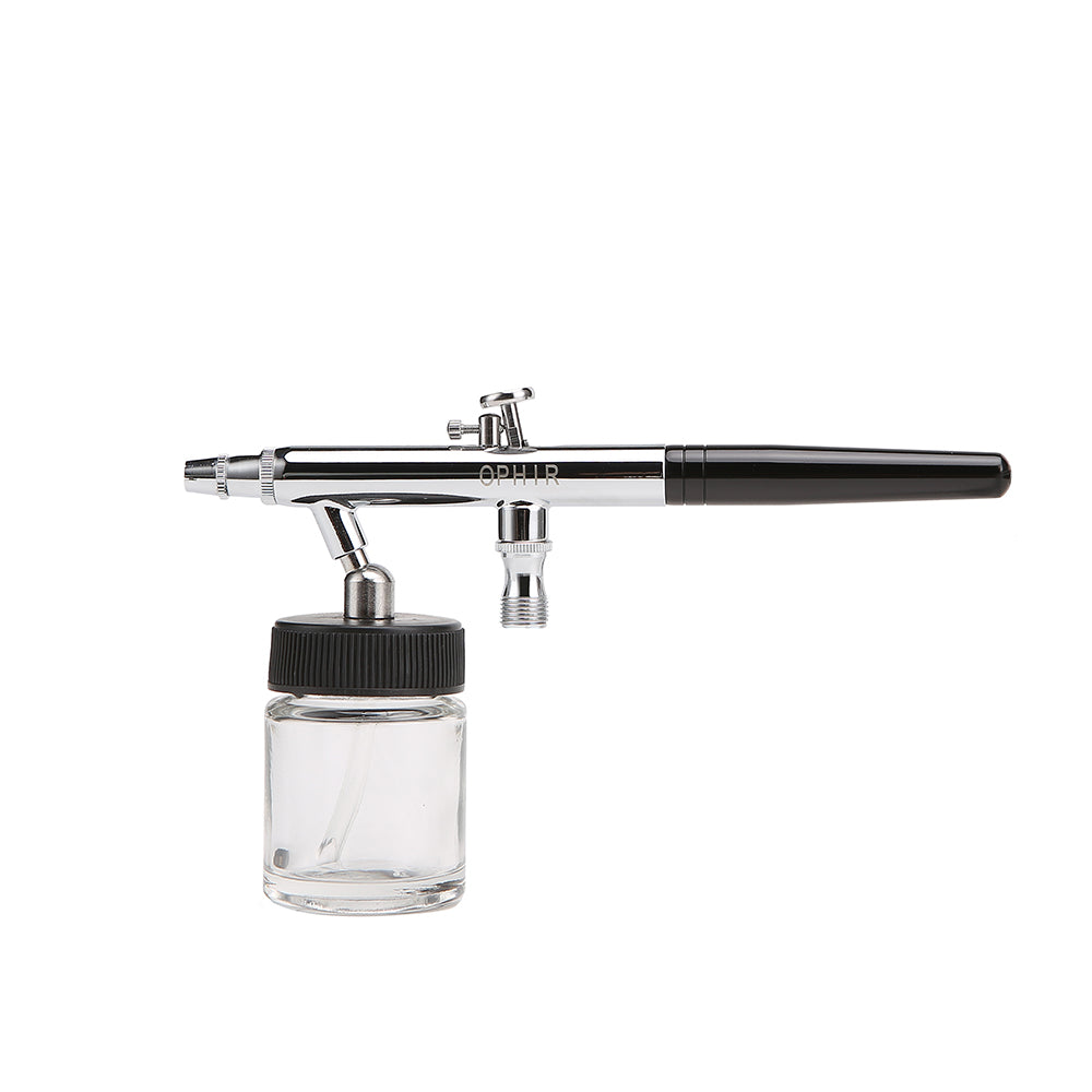 OPHIR 0.35mm Nozzle Dual-Action Airbrush Kit 12V DC Mini Airbrush Compressor for Hobby Model Painting Temporary Tattoo Body Art