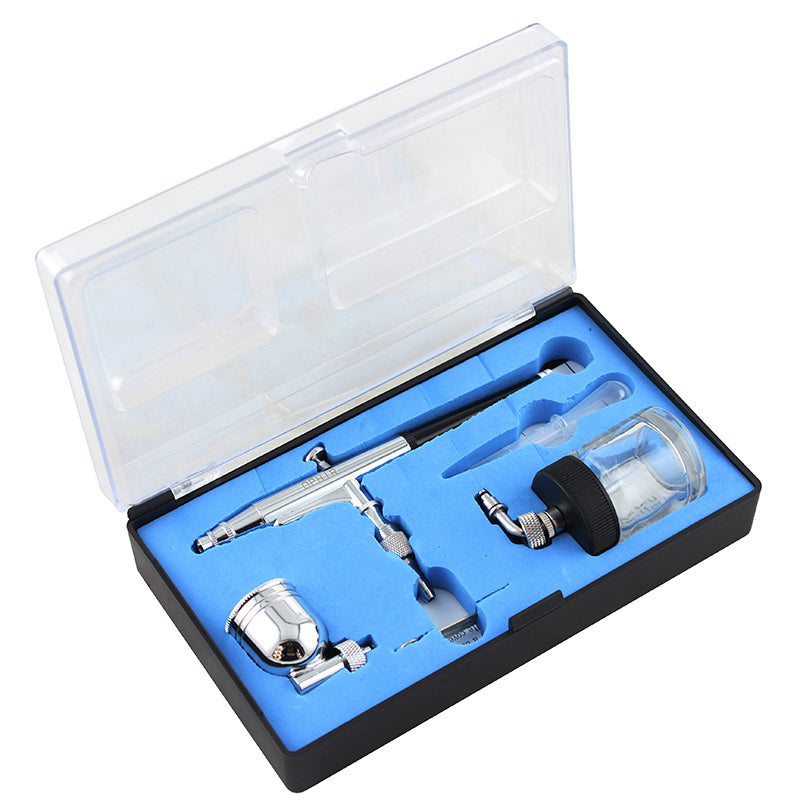 OPHIR DC 12V Airbrush Kit Mini Air Compressor 0.3mm Dual Action Airbrush Model Building Kit for Temporary Tattoo Car Painting Baking