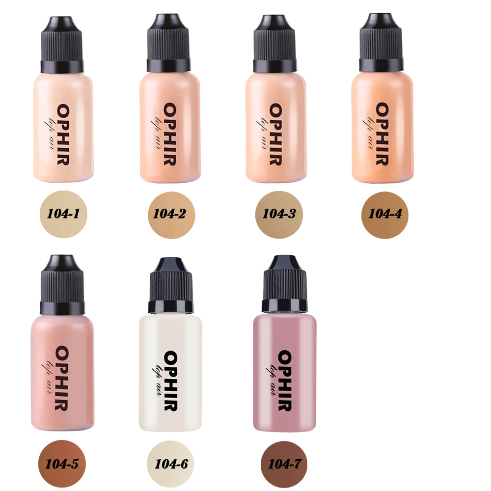 OPHIR Professional Airbrush Makeup System Kit 0.3mm Single Action Makeup Airbrush Set with Foundation Eyebrow Stencil Loose Powder