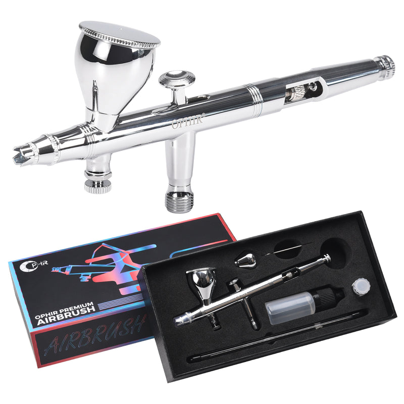 OPHIR Premium 0.35mm Airbrush Kit, Dual Action Air Brush Gun Set for Model, Miniature Painting, Crafts