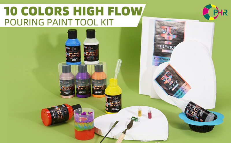 Acrylic Pouring Paint Set, Pouring Medium for Acrylic Paint, Pouring Paint  Cotton Canvases, High Flow Pouring Paint Supplies, Art Supply