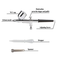 OPHIR New Air Brush Premium Dual Action Airbrush 0.3mm Nozzle Professional Spray Gun Model Body Art Paint Tool Kit