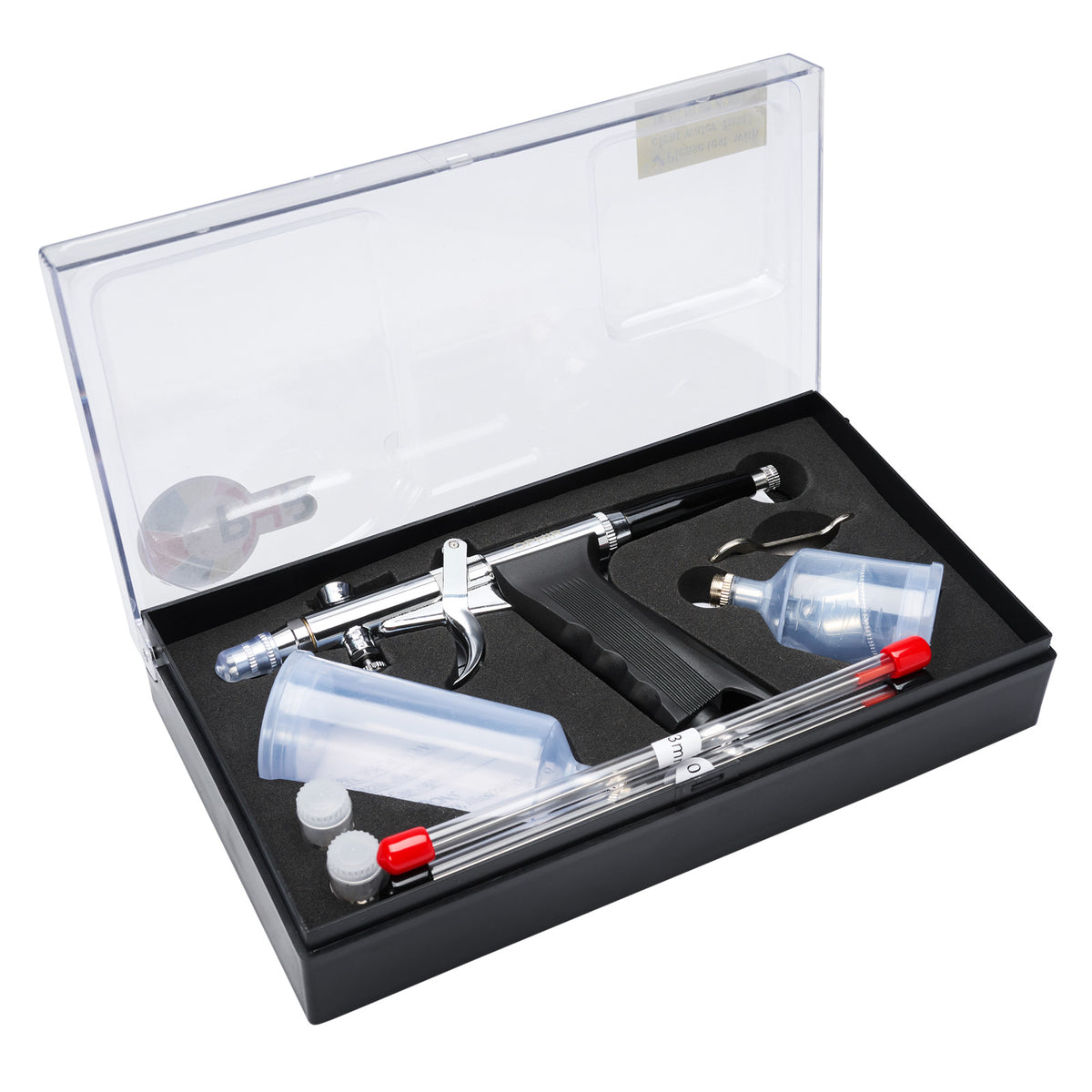 OPHIR Double-Action Spray Gun 0.3mm,0.5mm,0.8mm Nozzle Set Trigger Air-Paint Control Spray Gun Kit with 3 Cups for Hobby Painting