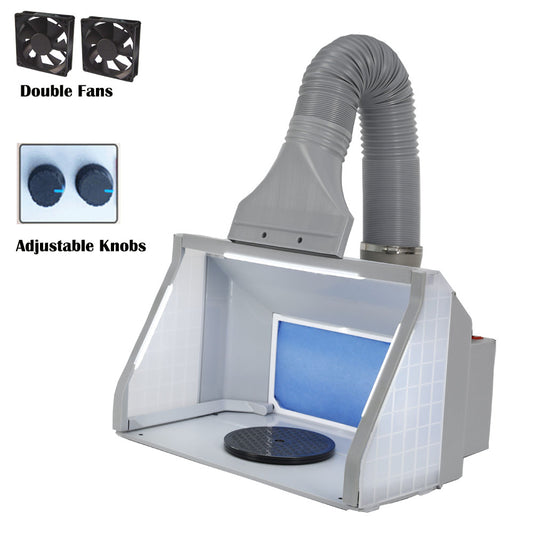OPHIR Airbrush Spray Booth Kit with Adjustable Led Lighting and Switch Exhaust Filter Extractor for Hobby Model Painting
