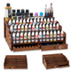 Wooden Paint Storage Organizer with 98 Holes Dia.1.02 Inches for AV Paint Miniature Paints Set, Includes Painting Brush Holder with 24 Slots, 1 Drawer, 25 Paintbrush Holes