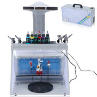 OPHIR Portable Water Curtain Airbrush Spray Booth with 3 Filteration & LED for Model Painting