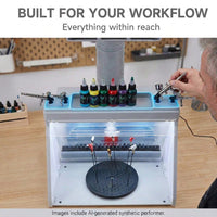 OPHIR Portable Water Curtain Airbrush Spray Booth with 3 Filteration & LED for Model Painting