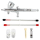 OPHIR Dual-Action Gravity Airbrush Pro Set Kit  with 0.2mm,0.3mm,0.5mm Tips for Hobby Auto Nail Paint Cake Paint