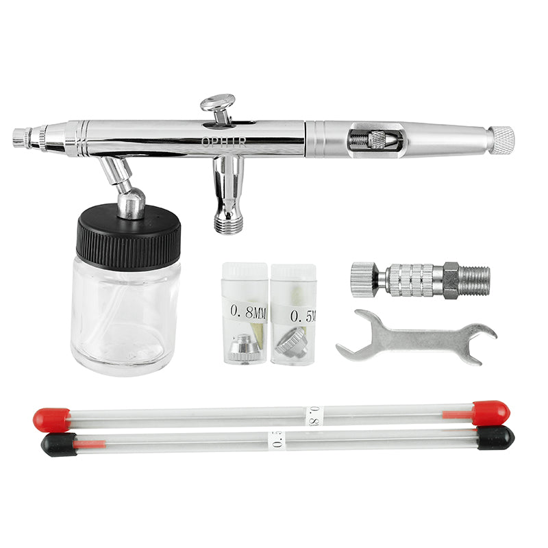OPHIR 3 Tips Dual-Action Airbrush Gun for Cake Decoration Crafts Model Hobby