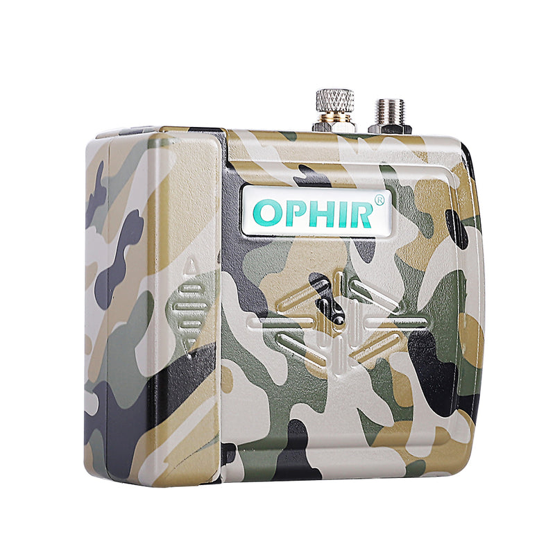 OPHIR Portable 12V DC Mini Air Compressor 0.3mm Dual Action Airbrush Kit for Nail Art Temporary Tattoo Model Painting
