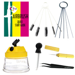 OPHIR Airbrush Cleaning Set with Airbrush Cleaning Jar Tweezers Cleaning Brush Barrel Glass Dropper for Nail Tattoo Airbrush