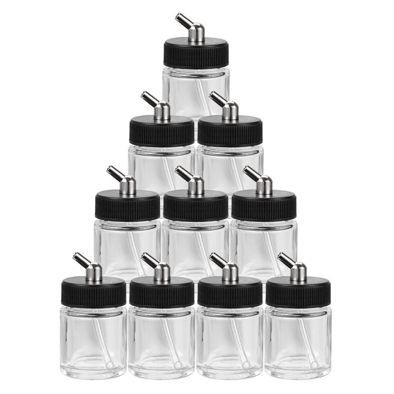 OPHIR Quality Glass Bottle Tattoo Airbrush Paint Cups Bottles for Single Action Nail Art Airbrush