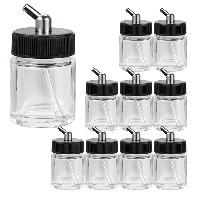 OPHIR Quality Glass Bottle Tattoo Airbrush Paint Cups Bottles for Single Action Nail Art Airbrush