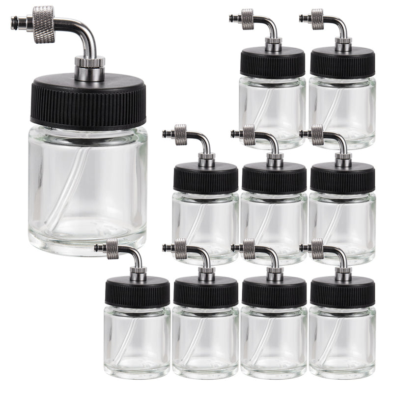 OPHIR Airbrush Glass Pot Professional Ink Cup Model Refillable Bottles for Dual Action Airbrush