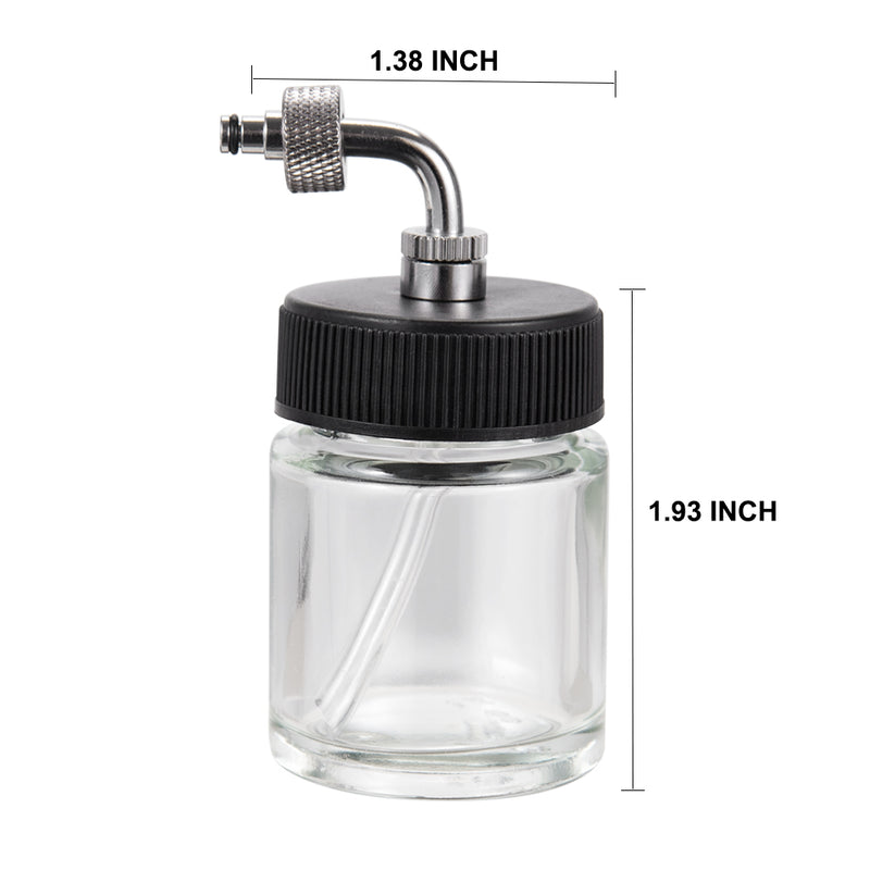 OPHIR Airbrush Glass Pot Professional Ink Cup Model Refillable Bottles for Dual Action Airbrush
