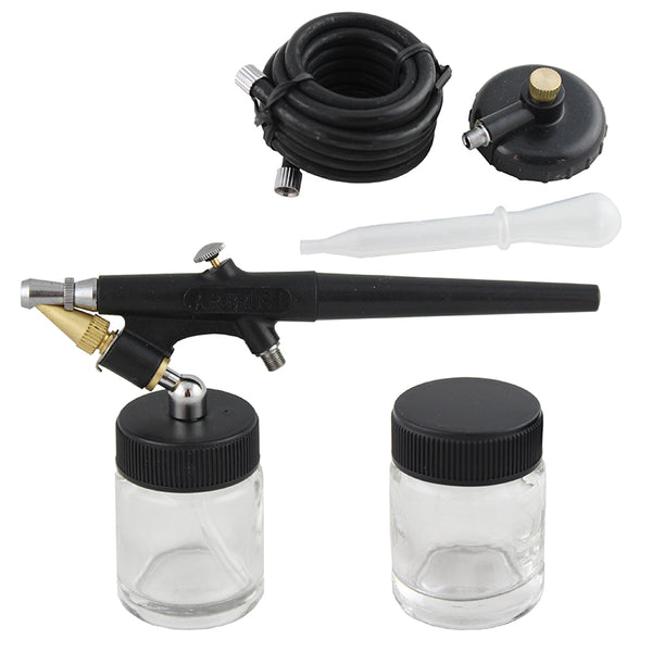 Professional 0.8mm Air Brush Sprayer Gun Painter Single Action Airbrush Kit with Jars Cups for Tanning Tattoo Cake T-Shirt