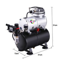 OPHIR Pro Airbrush Compressor Kit with Air Tank Dual Action 0.3mm Airbrush Kit for Toy Model Crafts Food Coloring Body Painting