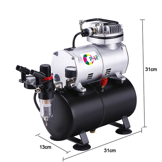 OPHIR Pro Airbrush Compressor Kit with Air Tank Dual Action 0.3mm Airbrush Kit for Toy Model Crafts Food Coloring Body Painting