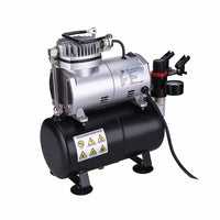 OPHIR Pro Airbrush Compressor Kit with Air Tank Dual Action 0.3mm Airbrush Kit for Toy Model Crafts Food Coloring Body Painting