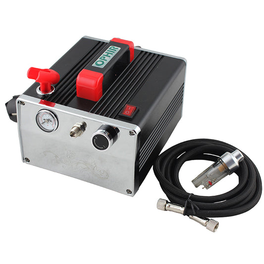 OPHIR Portable Air Compressor Set with Holder Filter for Tattoo Model Hobby Airbrush Kit