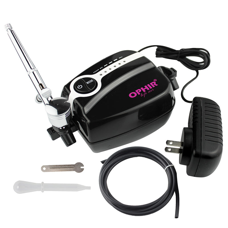 OPHIR 0.3mm Dual-Action Airbrush with Adjustable Mini Air Compressor Kit for Model Hobby Nail Art