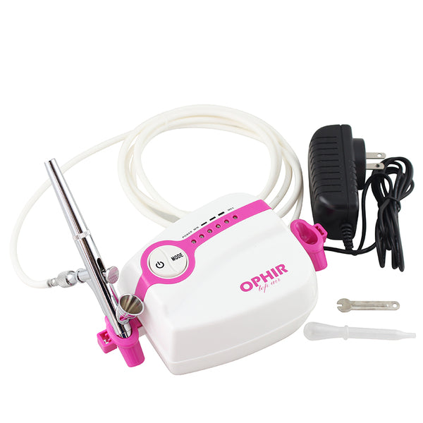 OPHIR Mini Air Compressor with 0.2mm Airbrush Spray Gun Kit for Makeup Beauty Nail Art