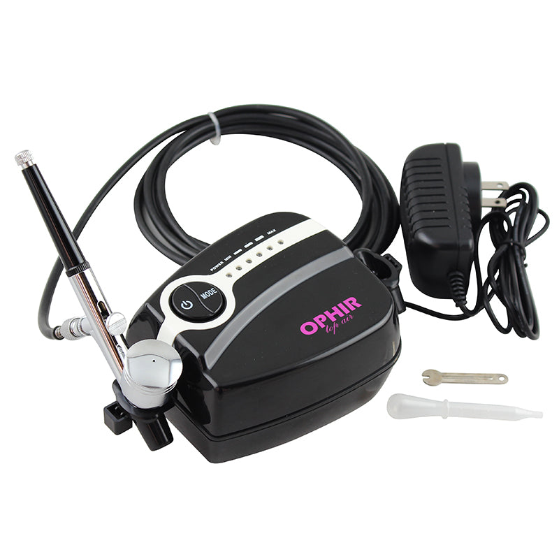 OPHIR Portable Air Compressor with 5 Adjustable Speed for Nail Art Makeup Tattoo Airbrush Kit