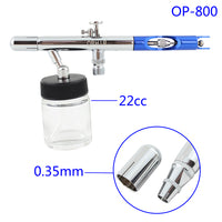 OPHIR Dual Action Body Model Airbrush Kit with Airbrush Holders and 1/8 & 1/8 Air Hose Splitter Set Adjustable