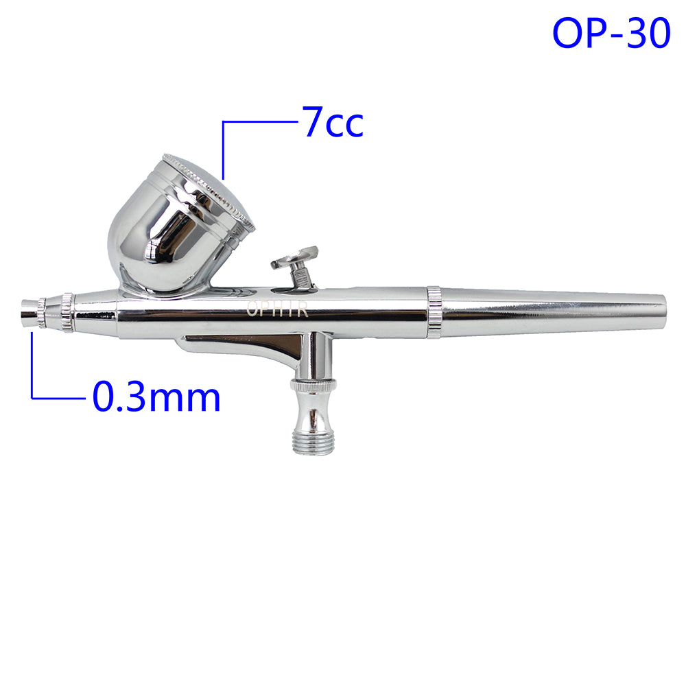 OPHIR Dual Action Body Model Airbrush Kit with Airbrush Holders and 1/8 & 1/8 Air Hose Splitter Set Adjustable