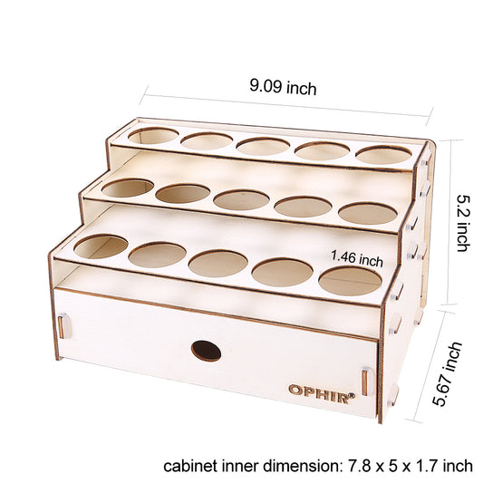 OPHIR Wooden Paint Rack Bottle Storage with Cabinet Organizer for 15 Bottles of Paints