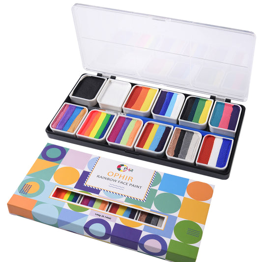 OPHIR Rainbow Face Paint Body Painting for Halloween Special Stage Makeup 144g Basic Colors