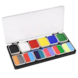 OPHIR Rainbow Face Paint Body Painting for Halloween Special Stage Makeup 144g, 6x Basic Colors & 6x Cake Splict Colors