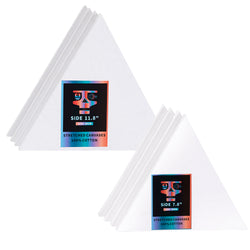 OPHIR Triangle Stretched Painting Art Canvas, White Blank Cotton Canvas Boards, Pack of 4