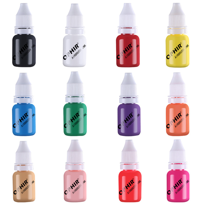 OPHIR Airbrush Nail Ink Polishing Pigment Nail Art Paint 10ML/Bottle for Airbrush Manicure Nail Art