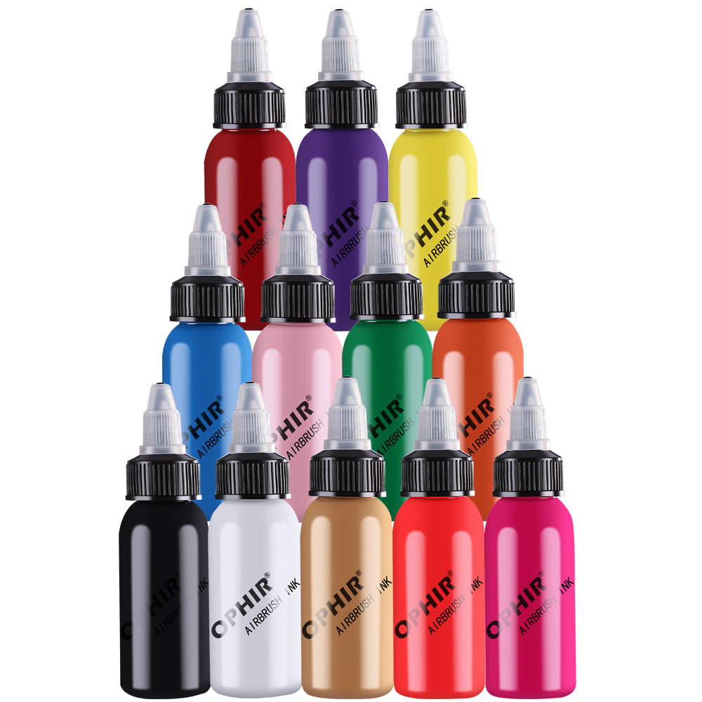  OPHIR 12 Colors Nail Art Inks Airbrush Paint, Acrylic Paint  Nail Polish/Pigments for Hobby, Craft, Shoe Painting Nail Stencils Painting  10ML/Bottle Nail Tools : Arts, Crafts & Sewing